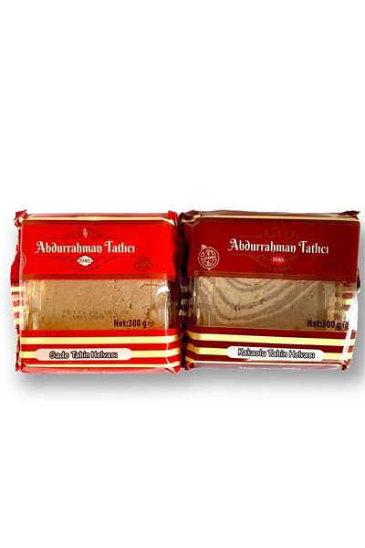 Abdurrahman Tatlıcı 300 Gr Halva - Cocoa and Plain Halva (Glucose Free)
