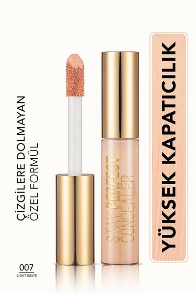 Flormar Natural Finish Concealer (Cold Bottom Tone) - Stay Perfect Concealer - 007 Light Beige -8682536037174