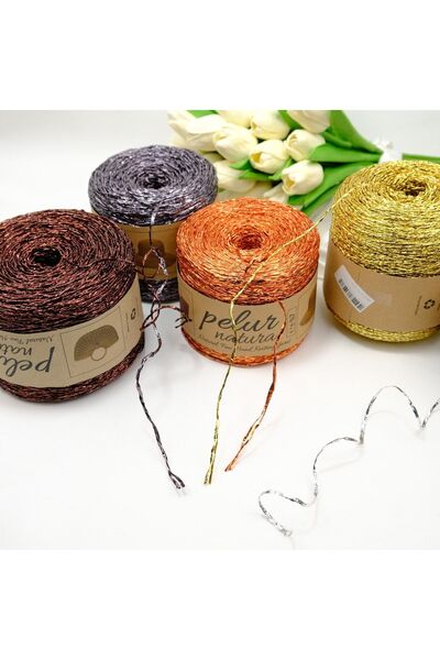 Prestij Boncuk Χρυσή Μεταλλική Περιστρεφόμενη Τσάντα Supla Hobby Διακόσμηση Πλεκτό Χαρτί Σχοινί