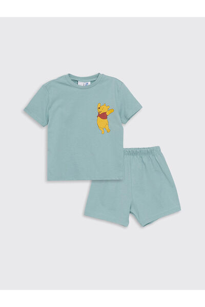 LC Waikiki Σετ πιτζάμες για μωρά αγόρια LCW με σορτς - λαιμόκοψη, κοντό μανίκι, στάμπα Winnie the Pooh