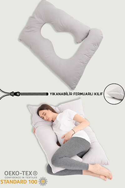 BabyModa Μαξιλάρι εγκυμοσύνης διπλής όψης που πλένεται με υποστήριξη