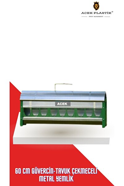 A.C.E.K PLASTİK 60 Cm Pigeon-Chicken Metal Feeder with Drawers