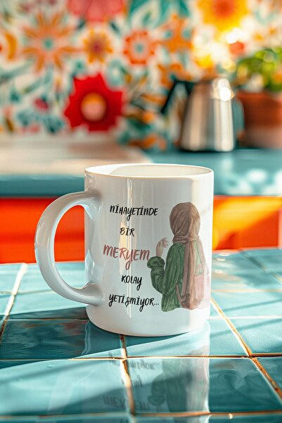 qoeuyl boutique İsim-Kişiselleştirilebilir Tesettürlü Kız Baskılı Hediyelik E...