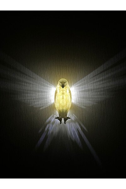 kayseri3D Kartal Aplik Duvar Lambası Gece Lambası - PİLLİ