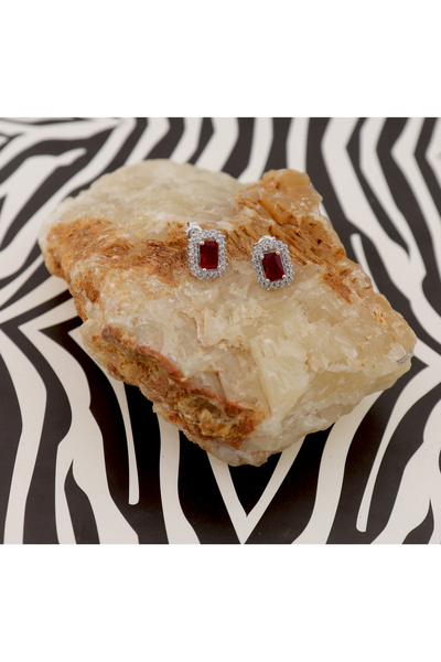 Silveranka 925 Ayar Gümüş Baget Taşlı Anturaj Küpe