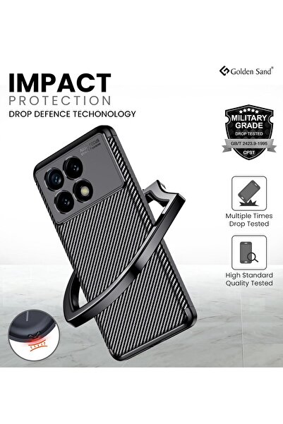 Fibaks Poco X6 Pro 5g Case with Camera Protrusion Carbon Fiber Pattern Does Not Lose Color Protective Cover