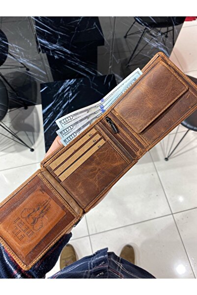 Fil Deri Справжня шкіра, монетниця, спеціальні відділення, чоловічий гаманець, колір горіх, 2016