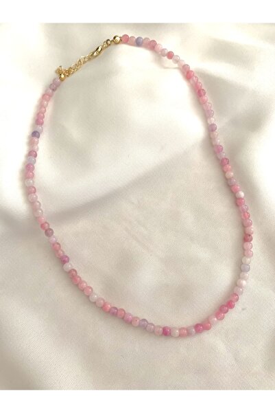 Atelier Çağla Pembe Doğal Ceyd Taşı Kolye