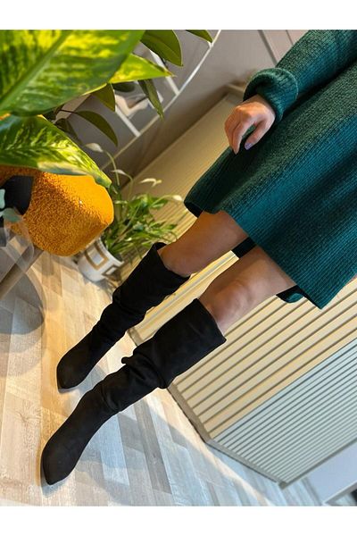 Hermones Swan Bellows Heeled Long Women's Boots