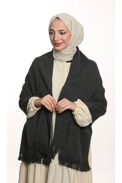 eslem butik Double Sided Plain Winter Shoulder Shawl