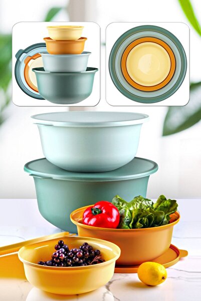 Kitchen Life Σετ αποθήκευσης στρογγυλής αύρας 4 μεγεθών - με κάλυμμα