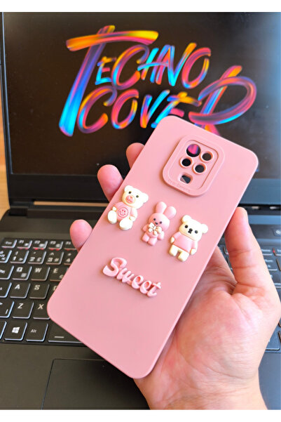 Techno Redmi Note 9 S / 9 Pro Uyumlu Kılıf Ayıcıklı Yumuşak Silikon Kılıf