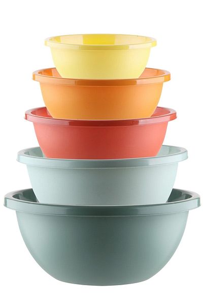 Kitchen Life 5-Piece Multi-Purpose Neo Aura Round Mixing Bowl - (30+25+22+19+16,5cm) 5 Size Badya Storage Containers