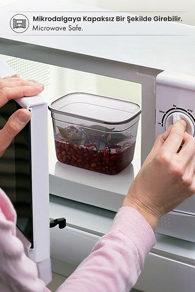 Kitchen Life 6-Piece Labeled Moly Rectangular Storage Container Set 1300ml with Lid for Breakfast - Multiple Sets Available