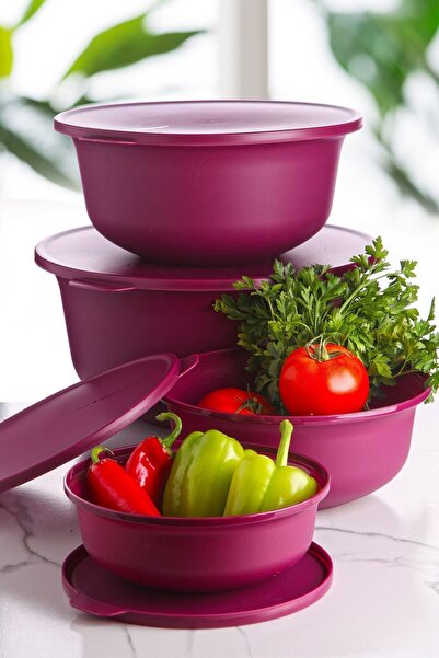 Kitchen Life طقم حاوية تخزين مستديرة 4 مقاسات مع غطاء - حاوية خفق (7,5 لتر + ...
