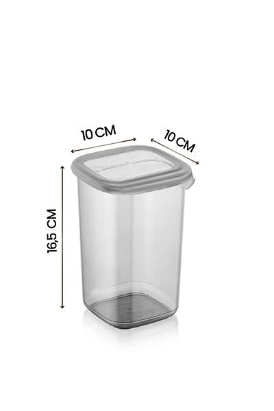 Kitchen Life Set of 9 Square Food Storage Containers with Labels 1200 ml - Organizer Jar with Hard Lid