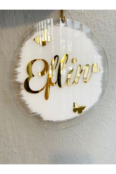 Zen Ahşap Tasarım pileksi bebek yenıdoğan kapı süsü