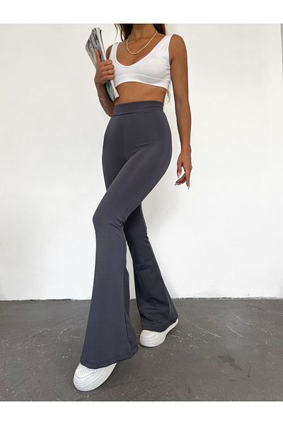 PEV Γκρι ψηλόμεσο γυναικείο κολάν παντελόνι Lycra - Δεν εμφανίζει εσώρουχα και μαζεύει