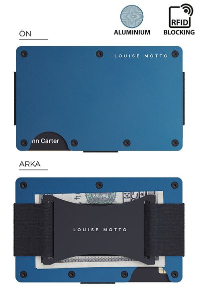 Louise Motto Cardx Burano Strap - Μινιμαλιστικό πορτοφόλι και θήκη κάρτας νέας γενιάς, Premium υλικό, με προστασία RFID (ΜΠΛΕ)