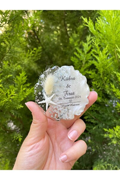 TURKAFONE (5 ADET) Deniz Yıldızı Gümüş Epoksi Magnet Söz, Nişan, Nikah, Düğün...
