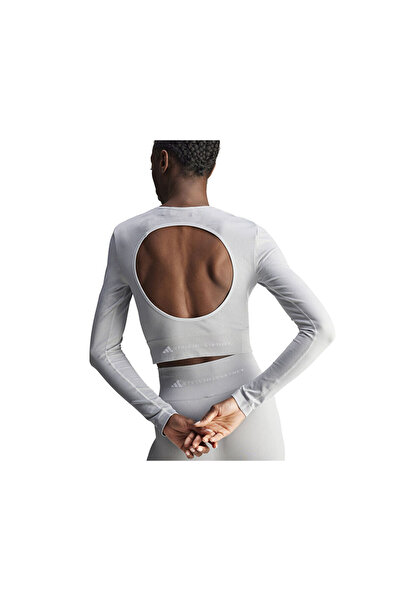 adidas Asmc Tst S Ls - Γυναικείο γκρι μπλουζάκι προπόνησης IW9829