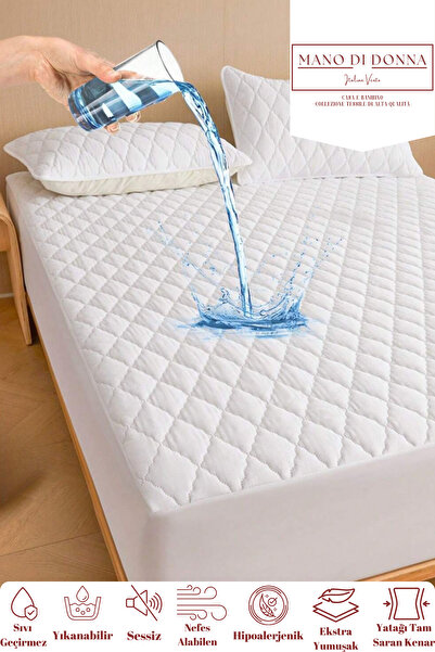 Mano Di Donna Tek & Çift Kişilik Kapitone Fitted Full Kenar Sıvı Geçirmez Yat...