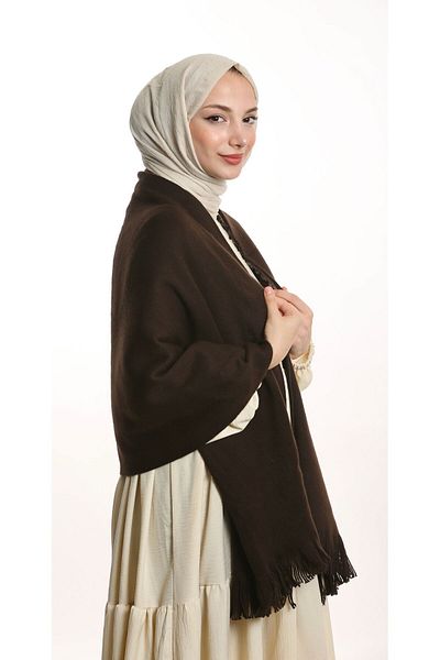 eslem butik Double Sided Plain Winter Shoulder Shawl