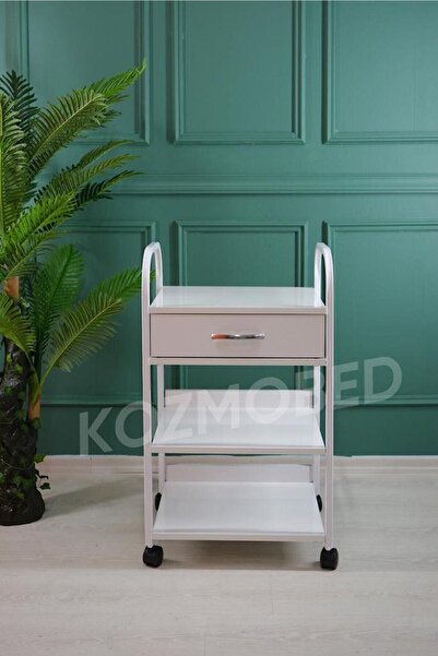 Hamak Sepeti Tek Çekmeceli 2 Raflı Etejer  Beyaz Renk