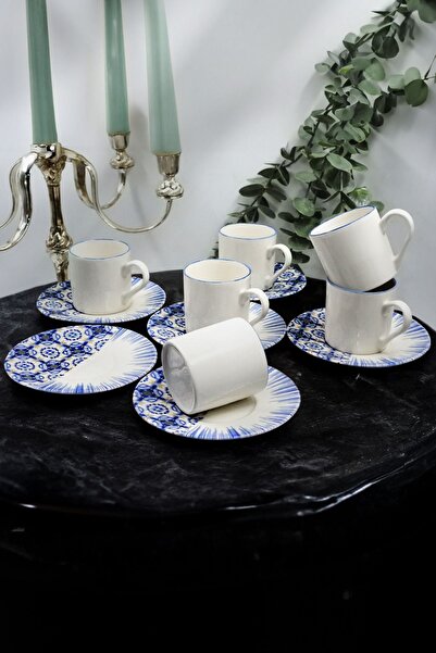 Kitchen Life Firuze 12 Parça 6 Kişilik Kahve Fincan Takımı