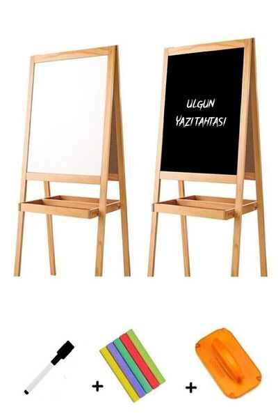 Ulgun Ayaklı Yazı Tahtası Çift Taraflı Okul Öncesi Cocuk Gelisimi Kalem Silgi Ve Tebesir Hediye