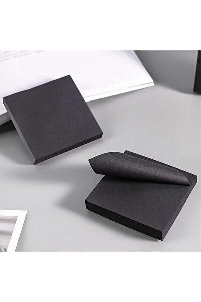 NaSaDAN Siyah Yapışkanlı Kare Not Kağıdı Postit Siyah Postit