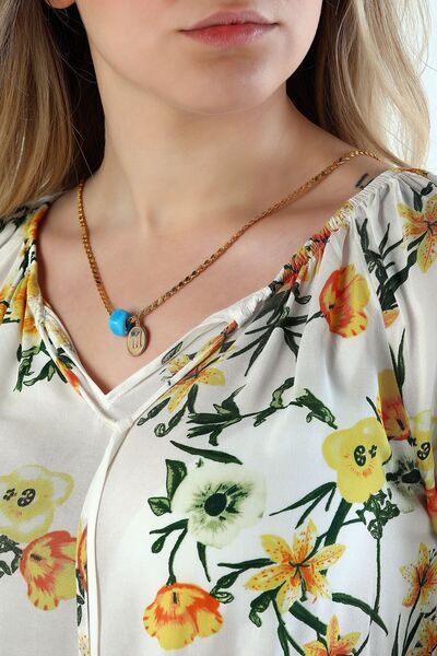 MOOM MÜCEVHERAT Kadın 14 Ayar Altın Yuvarlak Model Harf Kolye Ucu