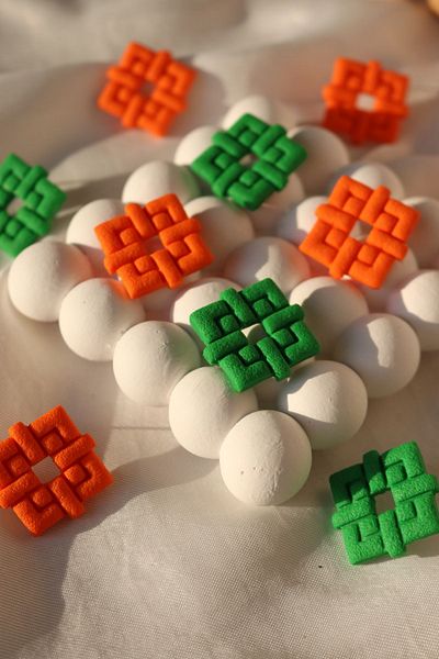Gizy Store Orange Neon Square Earrings - Polymer Clay Handmade