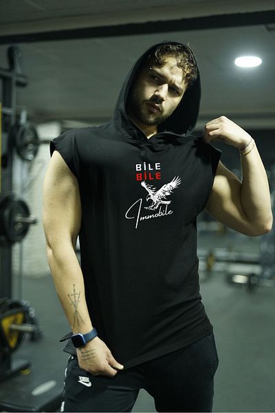 Oxlade Black Hooded Fitness Athlete - 100% Cotton Oxlade ® Quality