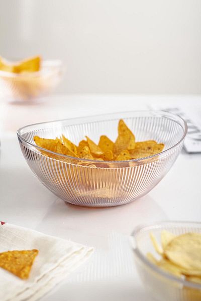 molvea 1.6 Lt Acrylic Baroque Oval Fruit and Salad Bowl - Cut Bowl (Not Glass)