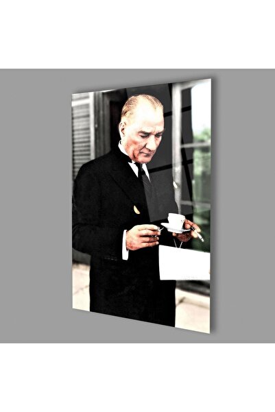 Atatürk Cam Tablo 4mm Dayanıklı Temperli Cam, Atatürk Glass Wall Art