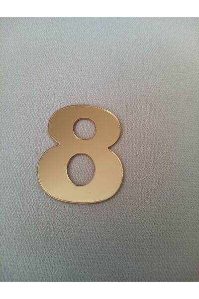 Şirin Lazer SEKİZ NUMARA 8 GOLD AYNALI PLEKSİ POSTA KUTUSU KAPI NUMARASI