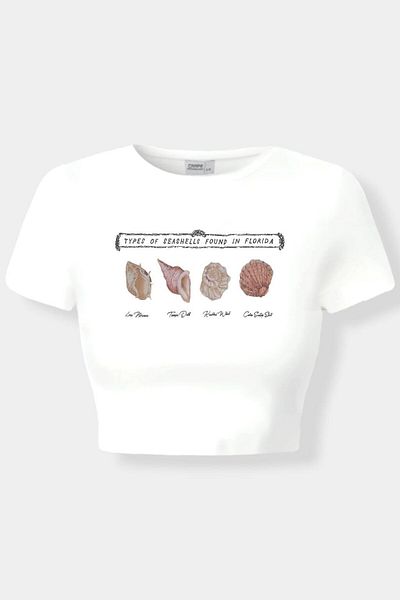 Carpe Roofed Pit Crop Top - Four Sea Shell