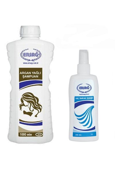 Ersağ 1000 Ml Argan Oil Shampoo and 2-Piece Hair Care Tonic Set