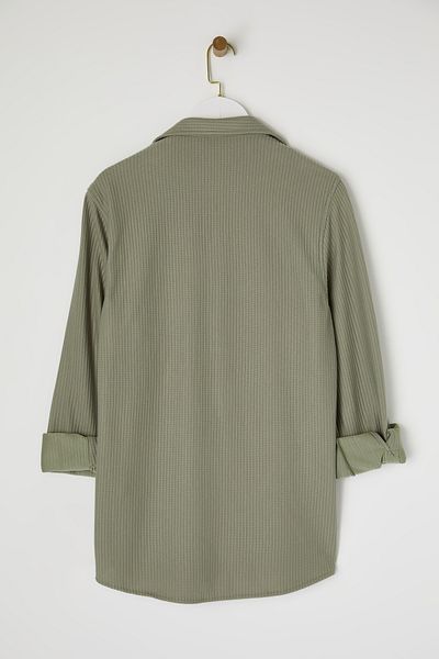 Trendyol Collection Comfortable Fit Light Khaki Winter Knitted Shirt - Tmnaw25go00030