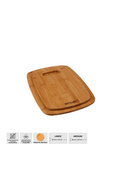Emsan Bamboo Chop 2-Piece Cutting Board