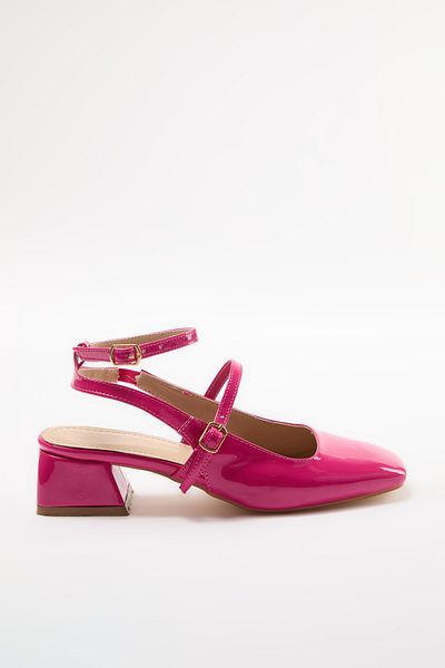 TRENDYOL SHOES Fukszia Mary Jane bokapántos, négyzetes orrú női magassarkú cipő TAKSS24TO00009