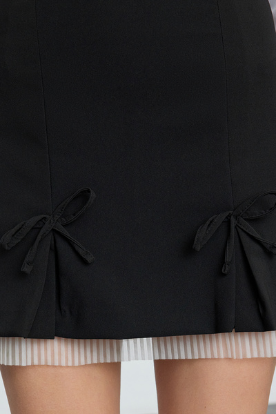 Trendyol Collection Fekete-fehér masni részletes szoknya TPRAW25ET00002