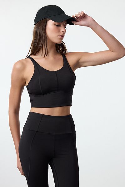 Trendyol Collection Támogatott/formázó fekete matt kötött sportmelltartó - Thmaw25ss00002