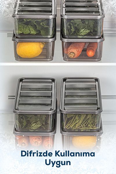 Vienev Set of 8 - 1.65 Liters Bella Refrigerator Organizer Storage Container