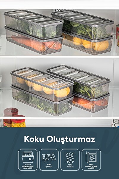 Vienev Set of 8 - 1.65 Liters Bella Refrigerator Organizer Storage Container