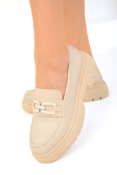 SOHO Bej Kadın Loafer Ayakkabı 19524