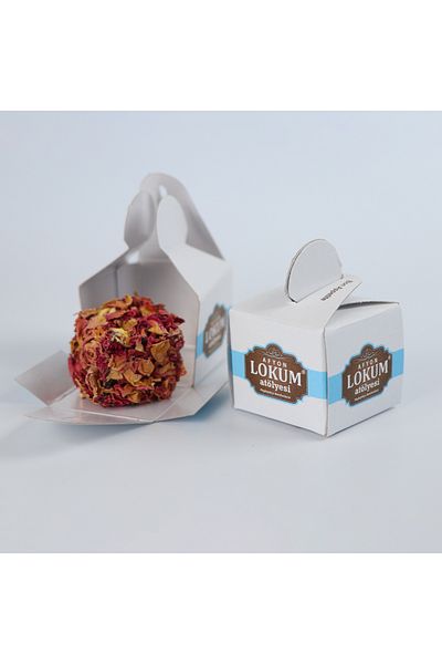 Lokum Atölyesi Turkish Delight with Pistachio - Rose Petals 250g 10 Pieces in Single Box