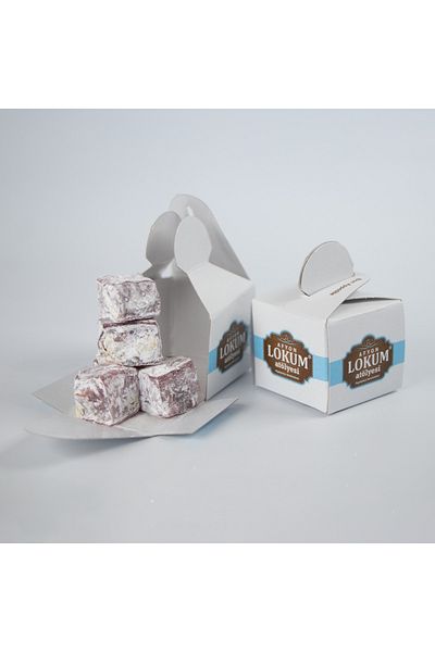 Lokum Atölyesi 250g Mini Turkish Delight - 10 Pieces of Single Box with Pomegranate Sour and Pistachio