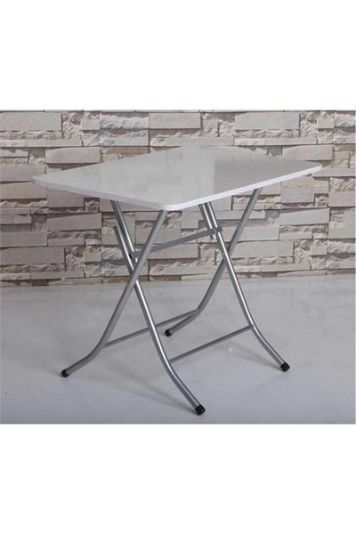 Evistro Katlanır Ahşap Mutfak Ve Balkon Masası Beyaz 70x110cm